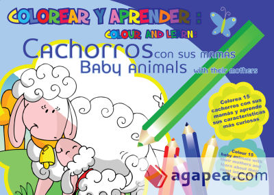 Colorear y aprender // Colour and learn: Cachorros con sus mamás // Colour and learn: Baby animals with their mothers