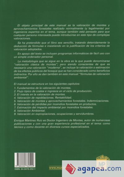 Manual de valoración de montes y aprovechamientos forestales: valoración ambiental