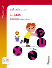 Portada de Caderno Lingua, Estrelamar, 1º primaria, primeiro trimestre. Proxecto Saber facer