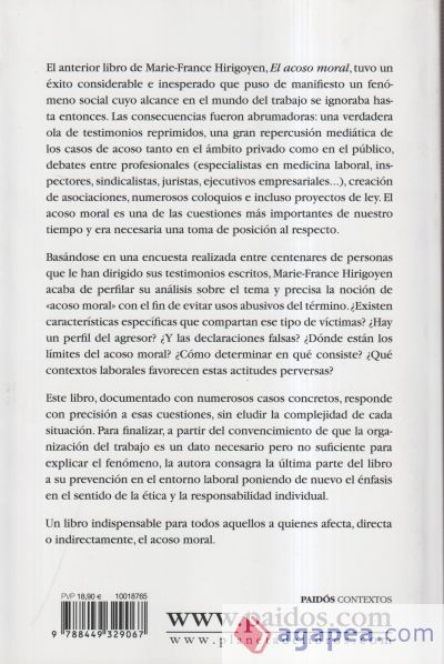 El acoso moral en el trabajo El acoso moral en el trabajo