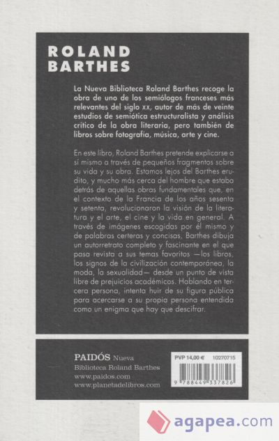 Roland Barthes por Roland Barthes