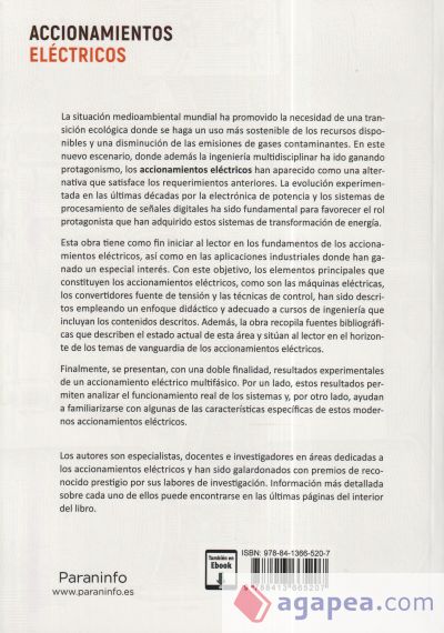 Accionamientos eléctricos. Fundamentos, control y aplicaciones