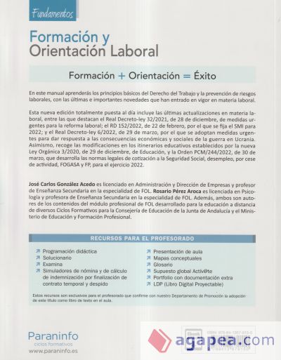 Formación y orientación laboral. Fundamentos 3.ª edición 2022