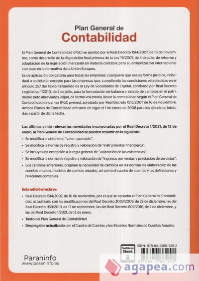 Plan General de Contabilidad 4.ª edición 2021