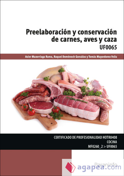 Preelaboración y conservación de carnes, aves y caza