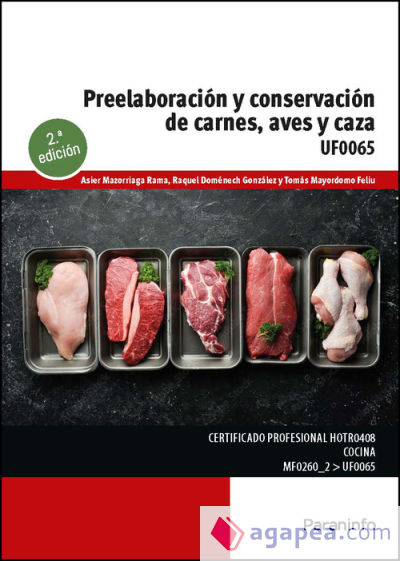 Preelaboración y conservación de carnes, aves y caza