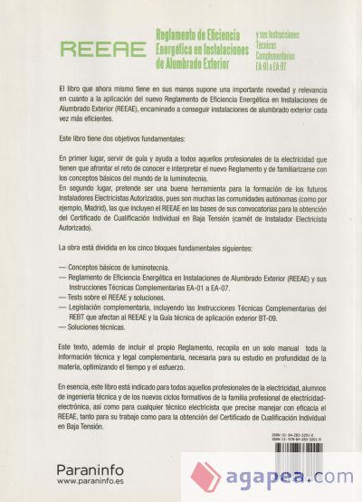 REEAE. Reglamento de eficiencia energética en instalaciones alumbrado exterior