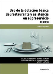 Portada de Uso de la dotación básica del restaurante y asistencia en el preservicio. Certificados de profesionalidad. Operaciones básicas de restaurante y bar