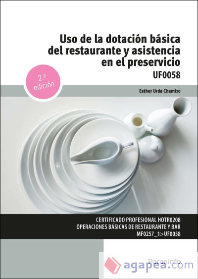 Uso de la dotación básica del restaurante y asistencia en el preservicio