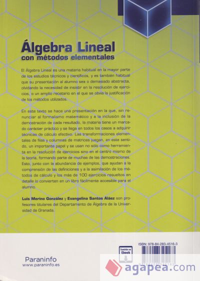 Álgebra lineal con métodos elementales. 3a. Edición