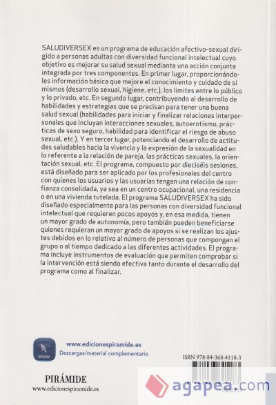 Programa SALUDIVERSEX. Programa de educación afectivo-sexual para adultos con diversidad funcional intelectual