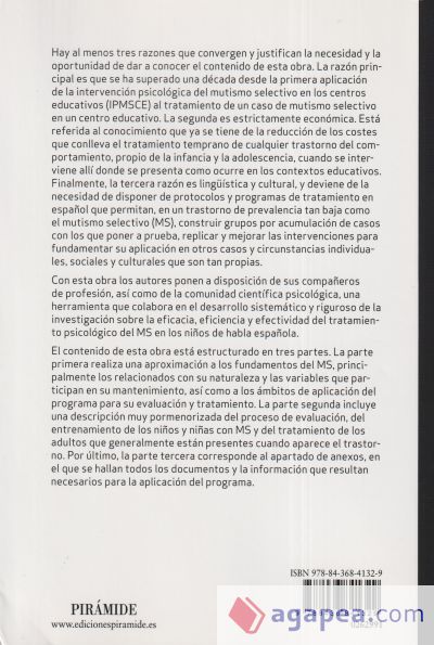 Programa para la intervención psicológica del mutismo selectivo en los contextos educativos