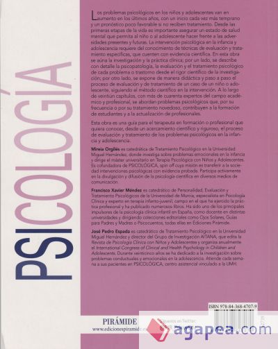 Tratamiento paso a paso de los problemas psicológicos en la infancia y adolescencia