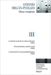 Portada de Obras completas de antonio Millán-Puelles. Vol. III (Ebook)