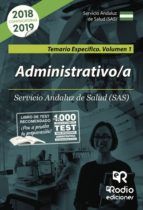 Portada de Administrativos. Servicio Andaluz de Salud (SAS). Temario Específico. Volumen 1 (Ebook)