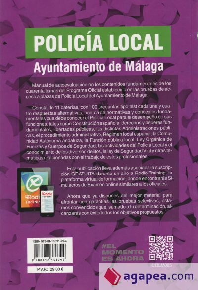 Más de 1.000 preguntas tipo test. Policía Local. Ayuntamiento de Málaga Más de 1.000 preguntas tipo test. Policía Local. Ayuntamiento de Málaga