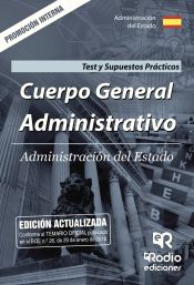 Portada de Test y Supuestos Prácticos. Cuerpo General Administrativo. Promoción Interna. Administración del Estado