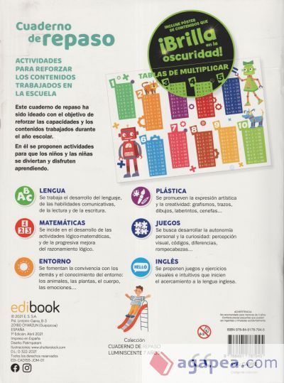 CUADERNO DE REPASO LUMINISCENTE 7 A&Ntilde;OS