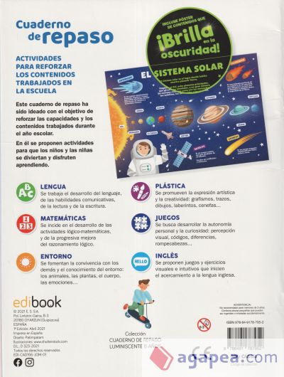 CUADERNO DE REPASO LUMINISCENTE 8 A&Ntilde;OS
