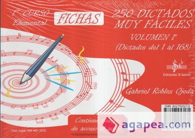 250 DICTADOS MUY FÁCILES VOLUMEN 1º. (DICTADOS DEL 1 AL 168). 1º Curso Elemental