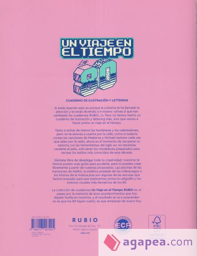 Un viaje en el tiempo: los 80. Cuaderno de ilustración y lettering