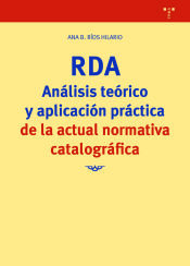 Portada de RDA. Análisis teórico y aplicación práctica de la actual normativa catalográfica