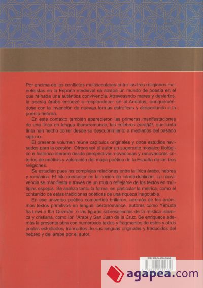 Poesía en convivencia. Estudios sobre la lírica árabe, hebrea y romance en la españa de las tres religiones