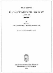 Portada de El Cancionero del siglo XV (c. 1360-1520) tomo IV