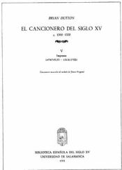 Portada de El Cancionero del siglo XV (c. 1360-1520) tomo V