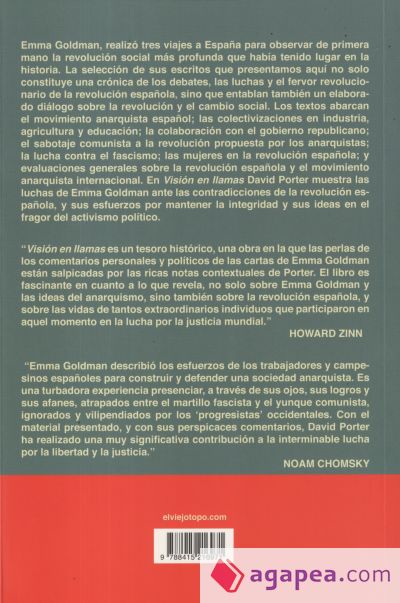 Visión en llamas. Emma Goldman sobre la Revolución española