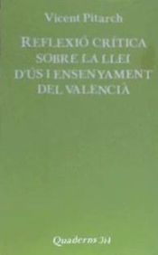 Portada de Reflexió crítica de la llei d'us i ensenyament del Valencia