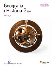 Portada de GEOGRAFIA I HISTORIA 2 ESO AVANÇA ELS CAMINS DEL SABER