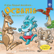 Portada de El drac Pasqual descobreix Oceania: Conte infantil en català en lletra lligada: Interactiu, amb valors i divertit!