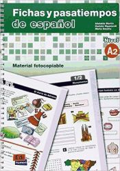 Portada de Fichas y Pasatiempos de español A2