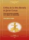 Portada de Crítica de la obra literaria de Javier Cercas