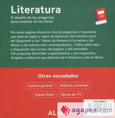 Literatura: El desafÃ­o de las preguntas para amantes de los libros