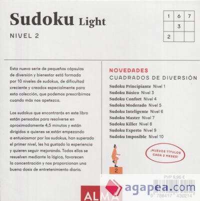 Sudoku Light. Nivel 2 (cuadrados de diversión)