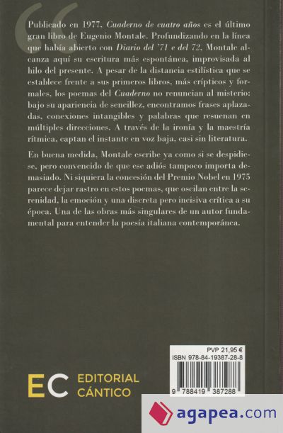 Cuaderno de cuatro años: Edición bilingüe italiano-español