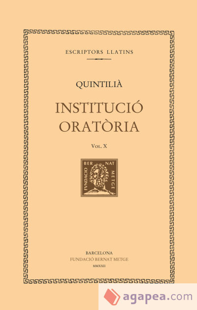 Institució oratòria (vol. X). Llibre XI