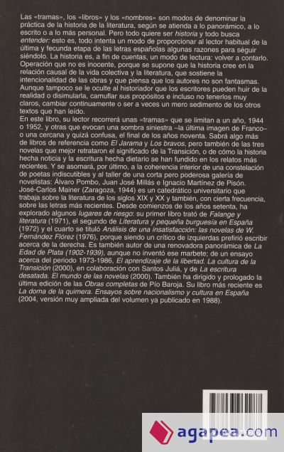 Tramas, libros, nombres. Para entender la literatura española, 1944-2000