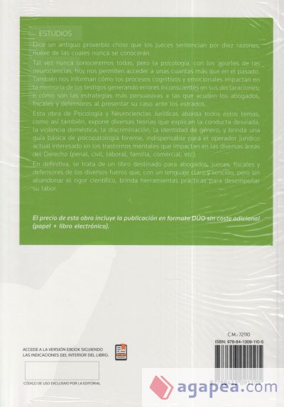 Psicología y neurociencias jurídicas (Papel + e-book): Aportes para la práctica del Derecho