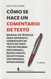 Portada de Cómo se hace un comentario de texto