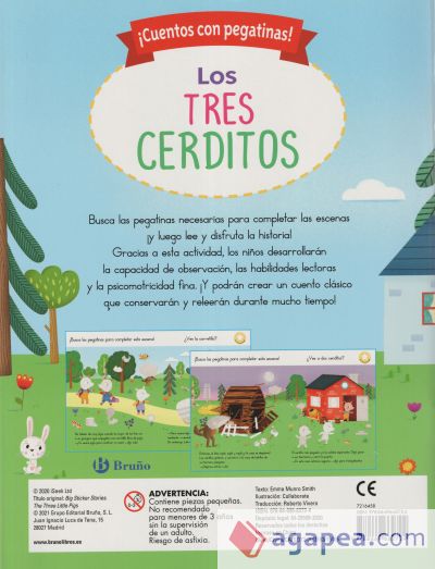 ¡Cuentos con pegatinas! Los tres cerditos