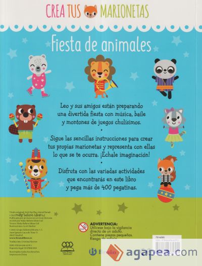 Crea tus marionetas. Fiesta de animales