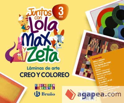 Juntos con Lola, Max y Zeta 3 años Láminas de arte Creo y coloreo
