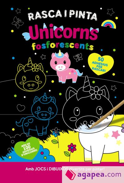 Rasca i pinta unicorns fosforescents