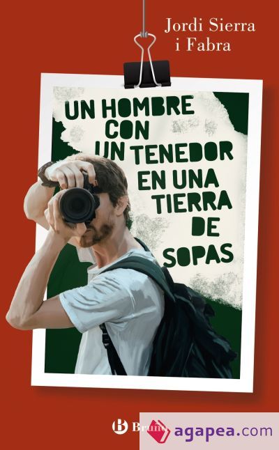 Un hombre con un tenedor en una tierra de sopas