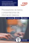 Manual. Procesadores De Textos Y Presentaciones De Información Básicos (uf0510). Certificados De Profesionalidad. Operaciones De Grabación Y Tratamiento De Datos Y Documentos (adgg0508)