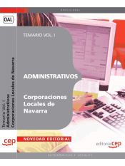 Portada de Administrativos Corporaciones Locales de Navarra. Temario Vol. I