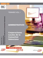 Portada de Administrativos Corporaciones Locales de la Comunitat Valenciana. Temario Vol. I